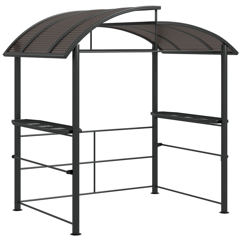8' x 5' Outdoor Grill Gazebo BBQ Canopy with Vented PC Roof, Side Shleves