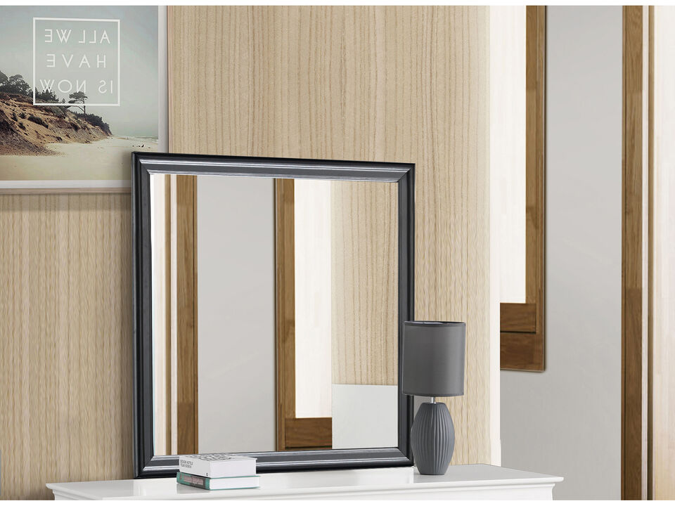 38 in. x 38 in. Classic Square Wood Framed Dresser Mirror