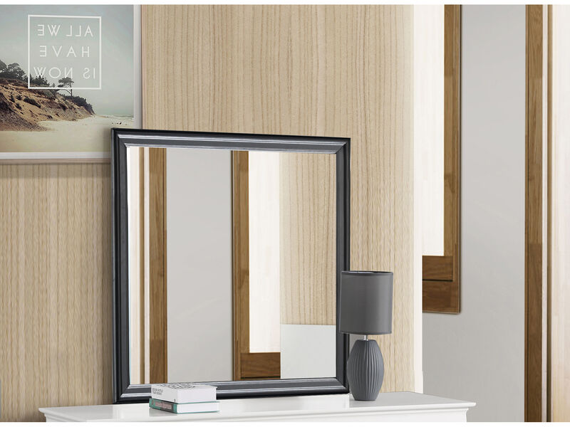 38 in. x 38 in. Classic Square Wood Framed Dresser Mirror