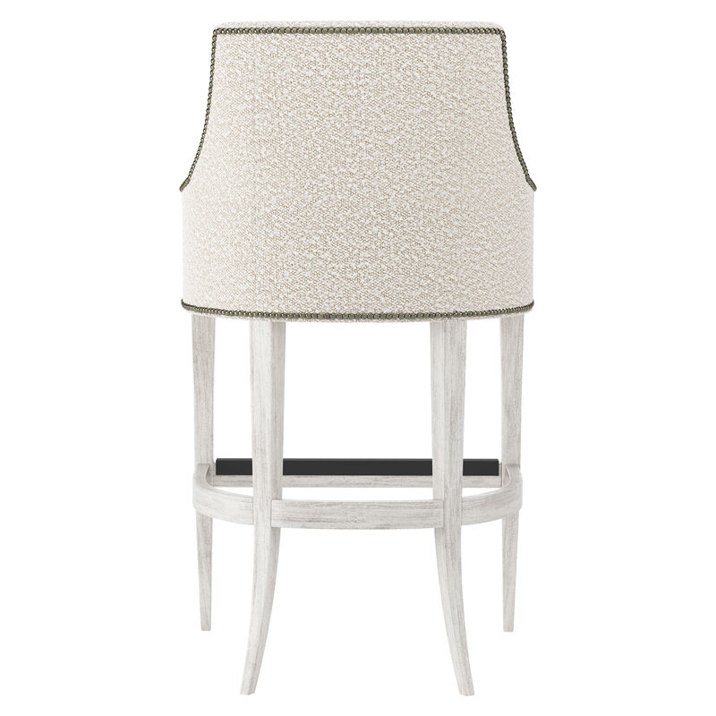 Keeley Fabric Bar Stool with White Legs