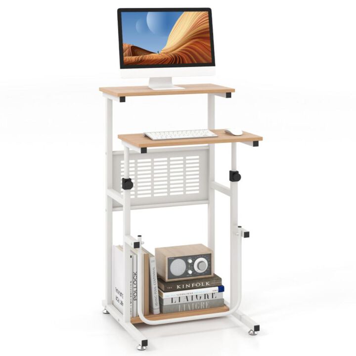 Hivvago Standing Desk for Small Space Sit Stand Desk with Height Adjustable Desktop