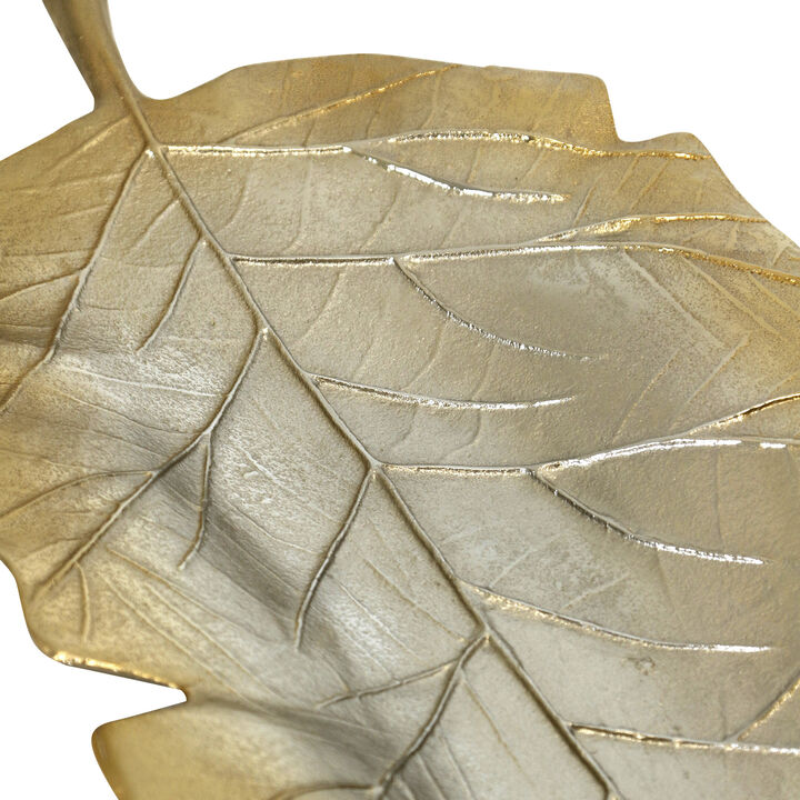 Champaigne Vein Leaf Large Dish