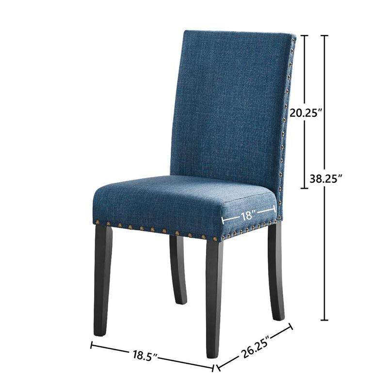 New Classic Furniture Furniture Crispin 19 Fabric Dining Chairs in Blue (Set of 2)