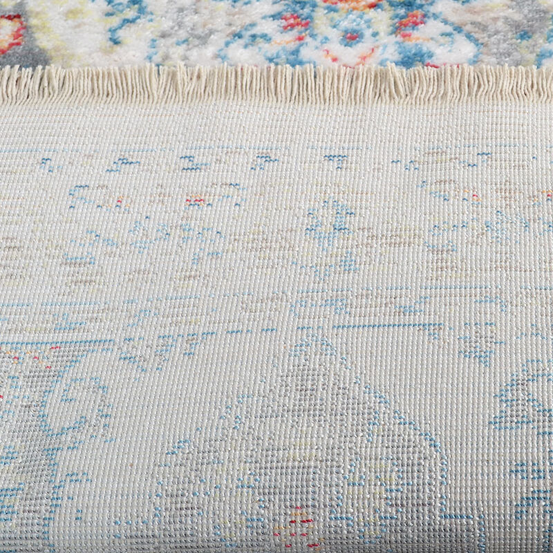 RUGSOTIC CARPETS MACHINE MADE POLYESTER AREA RUGS  - 4'x5'11'', Rectangle Shape, Multicolor Color, Classic Oriental Traditional  Design, Low Pile Machine Made Area Rugs (M00071)