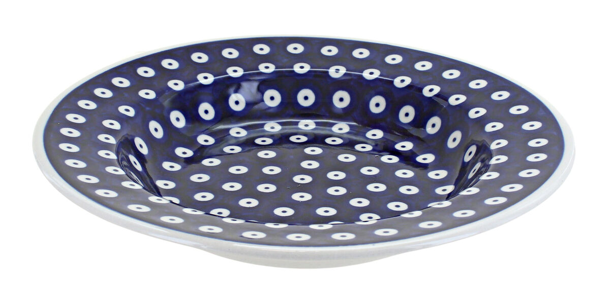 Blue Rose Polish Pottery Blue Violet Soup Plate
