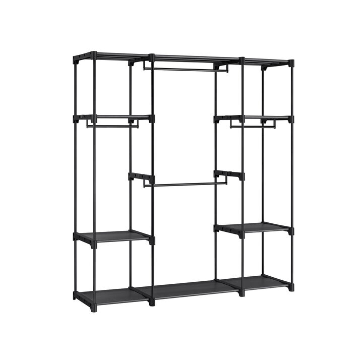 Freestanding Wardrobe with Hanging Rods - Stable Portable Clothes Rack for Any Room