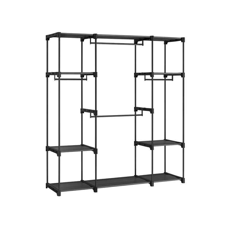 Freestanding Wardrobe with Hanging Rods - Stable Portable Clothes Rack for Any Room