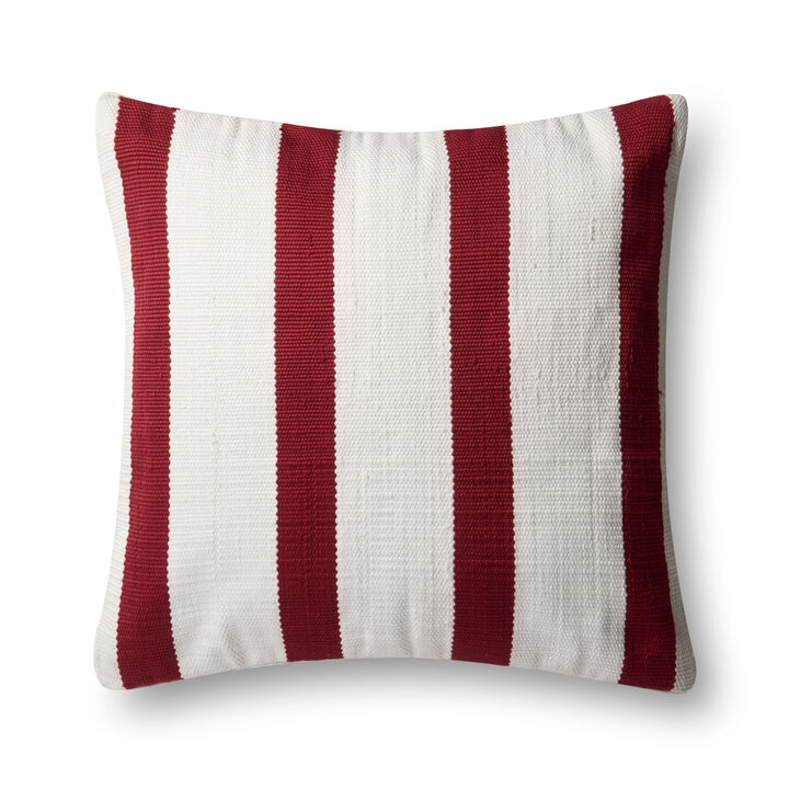P0507 Red/Ivory 22"x22" Poly Pillow