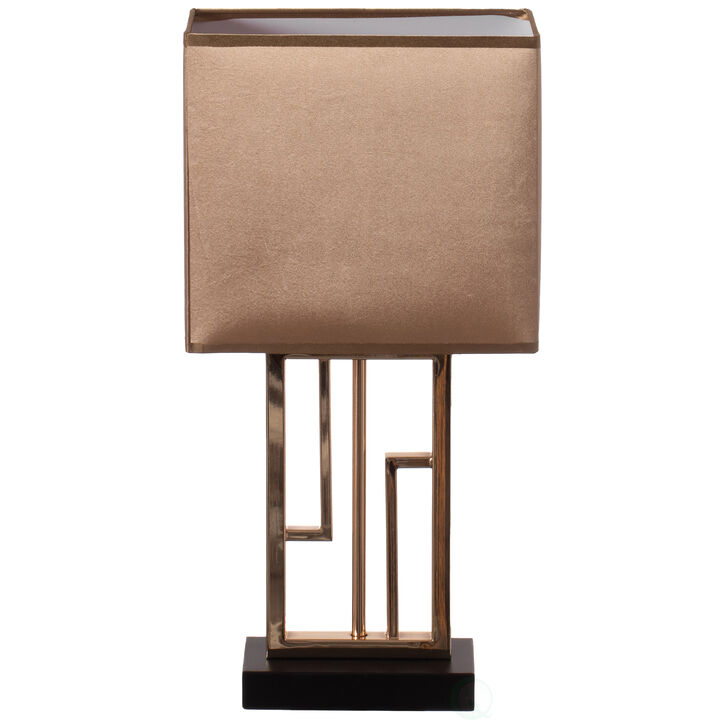 Table Lamp, 26 Inch Decorative Metal Table Lamp with Gold Circular Stand and Black Cotton Lampshade, Unique Lamp for Home Decor Living Room or Bedroom
