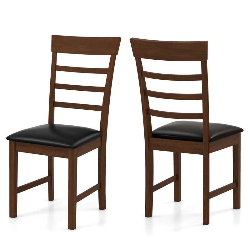 Wooden Dining Chair with Rubber Wood Frame Set of 2