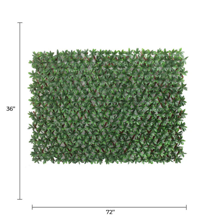 Expandable Faux English Laurel Trellis Privacy Fence (Variable Size) UV Resistant - 72" x 36"
