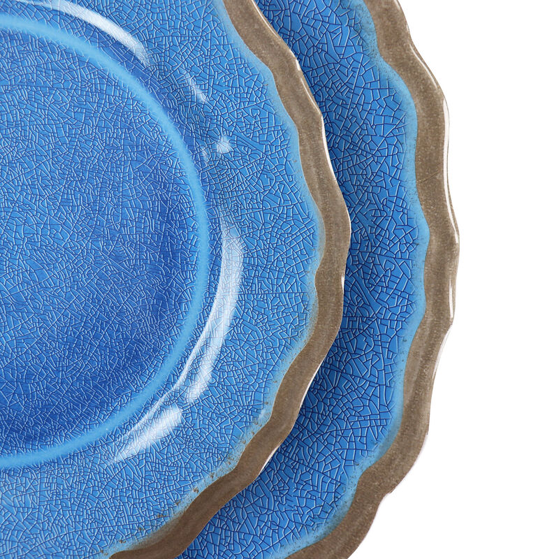 Elama Roma 12 Piece Melamine Dinnerware Set in Blue