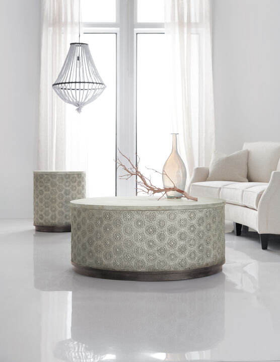 Melange Greystone Round Cocktail Table