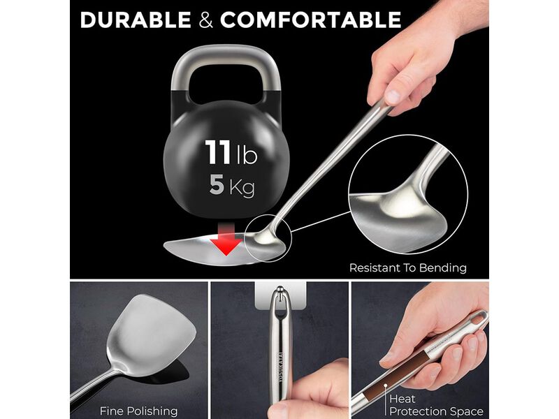 Yosukata 17" Wok Spatula and Ladle Skimmer Spoon