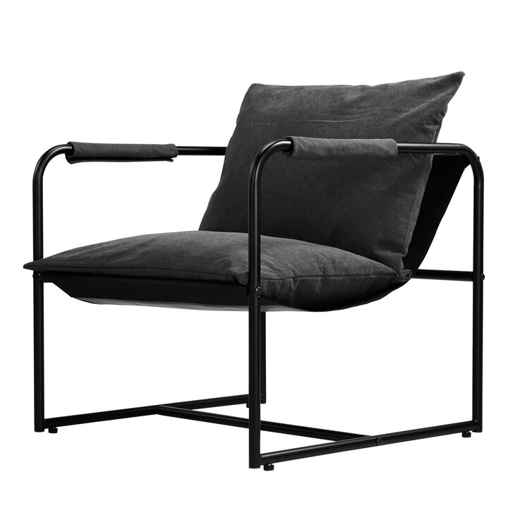 Outdoor Courtyard Iron Sofa with Cushions and Durable Oxford Cloth