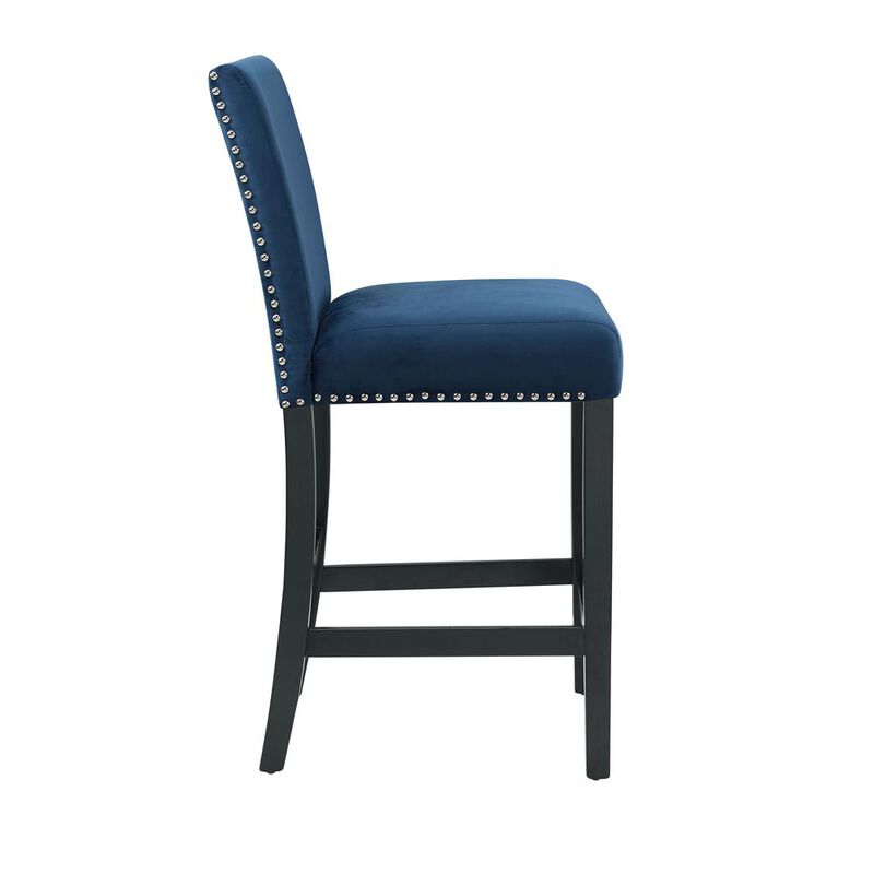 New Classic Furniture Furniture Celeste 5-Piece Faux Marble & Wood Counter Set in Blue