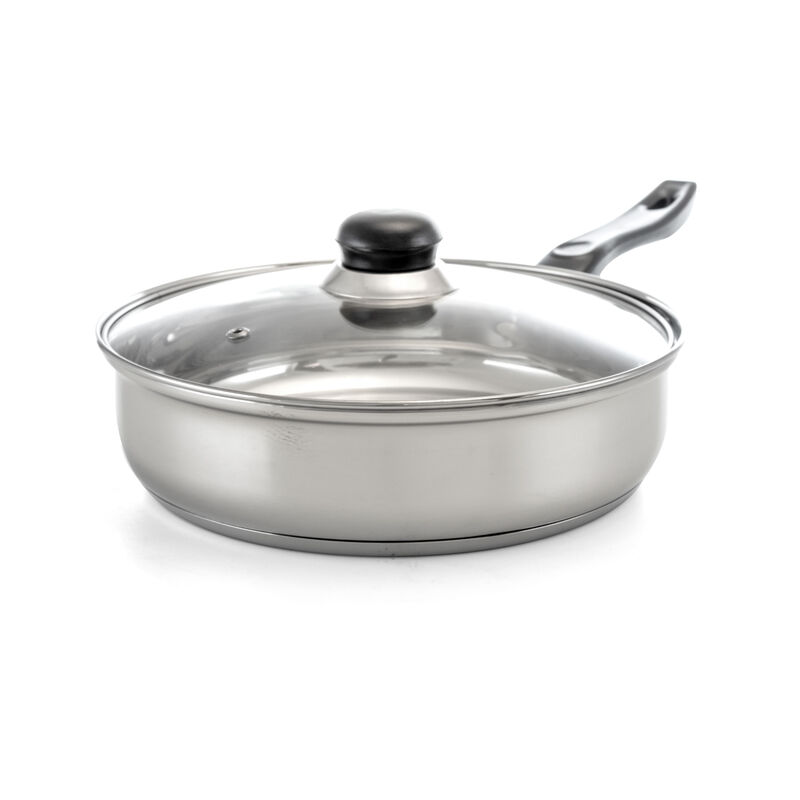 Oster Rametto 8 Piece Stainless Steel Kitchen Cookware Set with Glass Lids