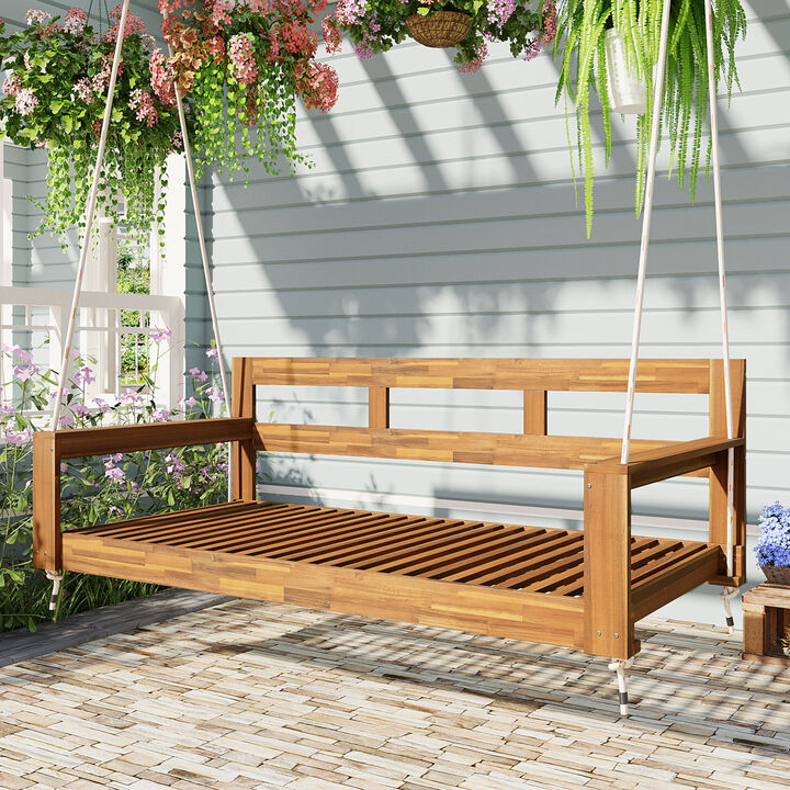 Merax Outdoor Patio Wooden Porch Swing Daybed Frame