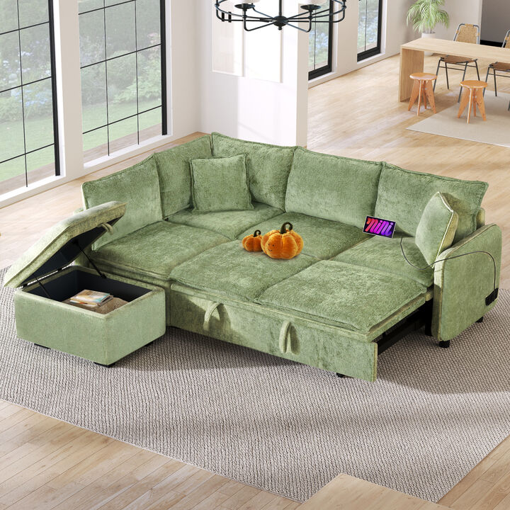 Merax L-shape Convertible Sofa Bed Sectional Sofa