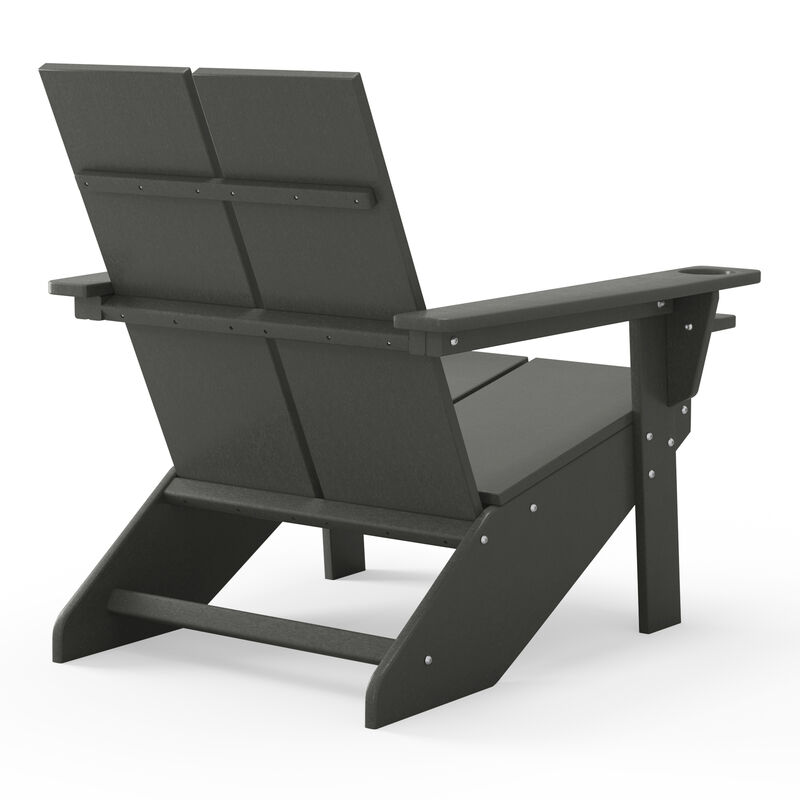 WestinTrends Outdoor HDPE Modern Adirondack Chair with Cup Holder