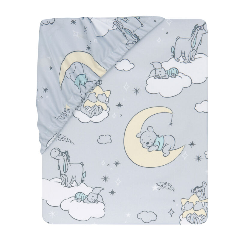 Lambs & Ivy Disney Baby Cozy Friends Winnie the Pooh Gray Fitted Crib Sheet