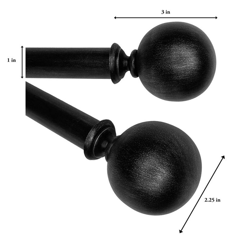 Versailles Heirloom Textured Ball Steel Heavy Duty Curtain Rods for Windows Set 72" - 144" Rustic Gold