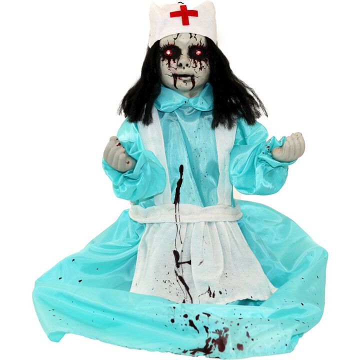 Haunted Hill Farm 31 LIGHT UP STANDING NURSE W/SOUND