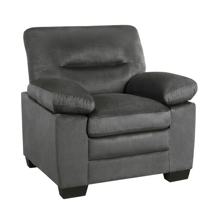 Modern Sleek Design Living Room Furniture 1 Piece Chair Dark Fabric Upholstered Comfortable