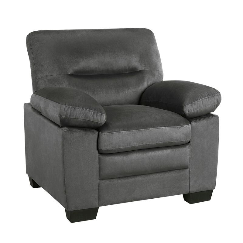 Modern Sleek Design Living Room Furniture 1 Piece Chair Dark Fabric Upholstered Comfortable