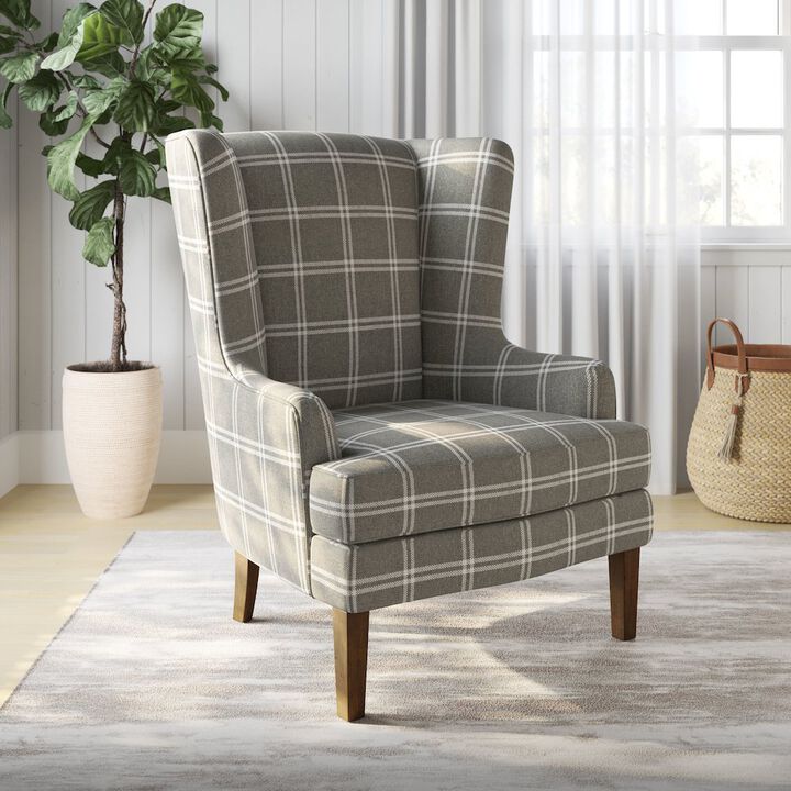 Jofran Lacroix Traditional Upholstered Wingback Accent Chair