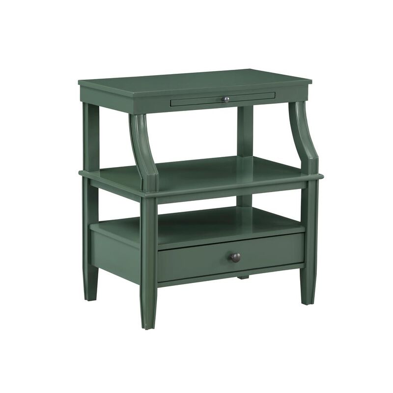 Comfort Pointe Newton Vintage Green Storage Nightstand