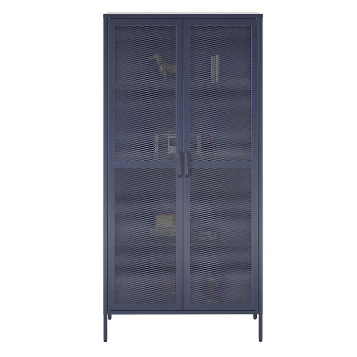 Channing Tall 2 Door Storage Cabinet-Mesh Metal Locker
