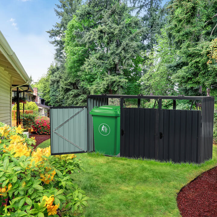 Stainless Steel Outdoor Trash Can Storage