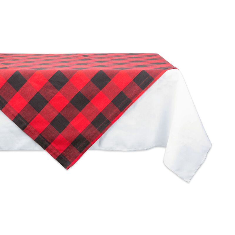 40" Red and Black Buffalo Checkered Square Tablecloth
