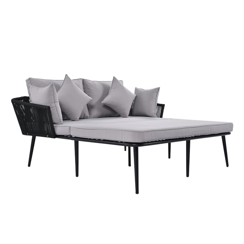 Woven Nylon Outdoor Daybed Set - Gray