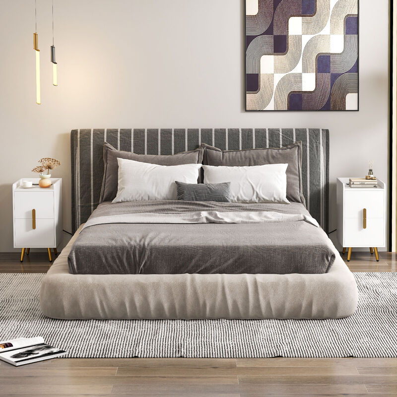 Nightstand Side Tables with 2 Drawers and 2 USB Ports