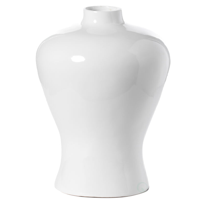 "Modern White Large Tabletop Centerpiece Flower Vase ,17.75"""
