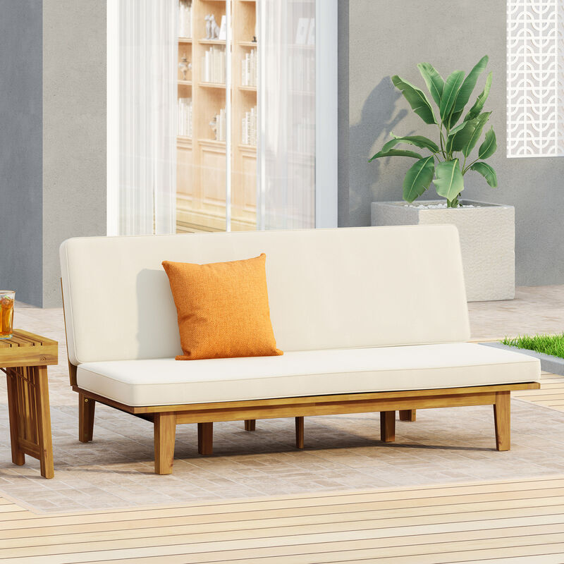 Merax Outdoor Acacia Wood Sofa Daybed Bed