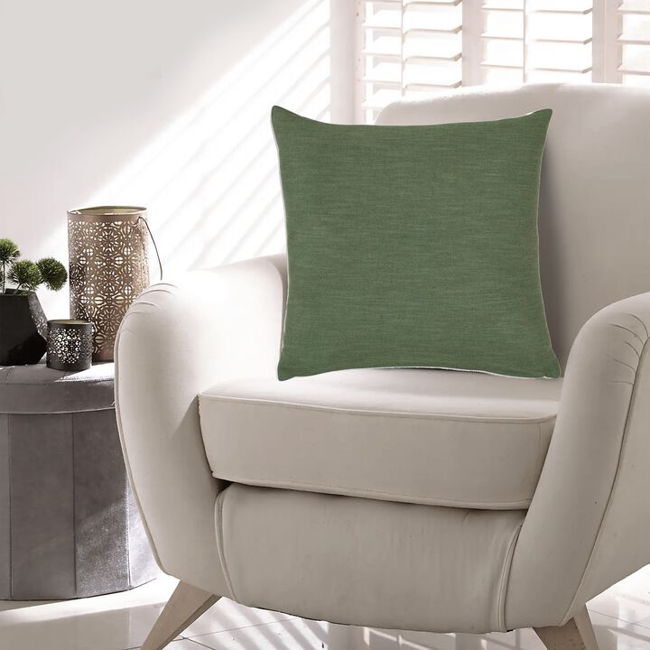 Ina 22 Inch Accent Throw Pillow Set of 4, Square, Green Cotton Linen -