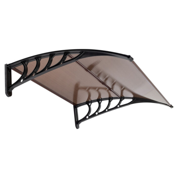 Door & Window Rain Cover Eaves with Brown Board and Black Holder