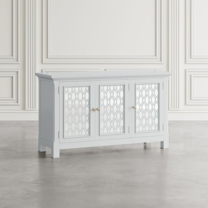 Jofran Isabella 54 Luxury Mirrored Accent Storage Cabinet