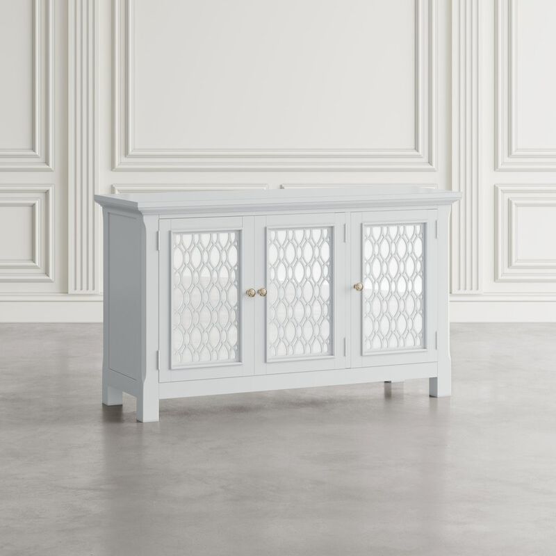 Jofran Isabella 54 Luxury Mirrored Accent Storage Cabinet