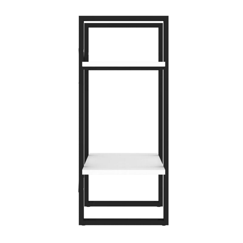 Zoe Standing Bookshelf, 28 Inch Tall, 2 Shelves, Black and White - Benzara