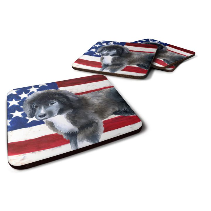 Caroline's Treasures Newfoundland Puppy Patriotic Decorative coasters, Multicolor