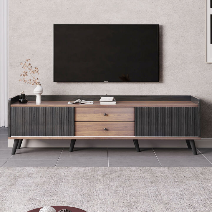Merax Mid Century TV Stand with 2 Drawers