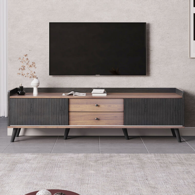 Merax Mid Century TV Stand with 2 Drawers