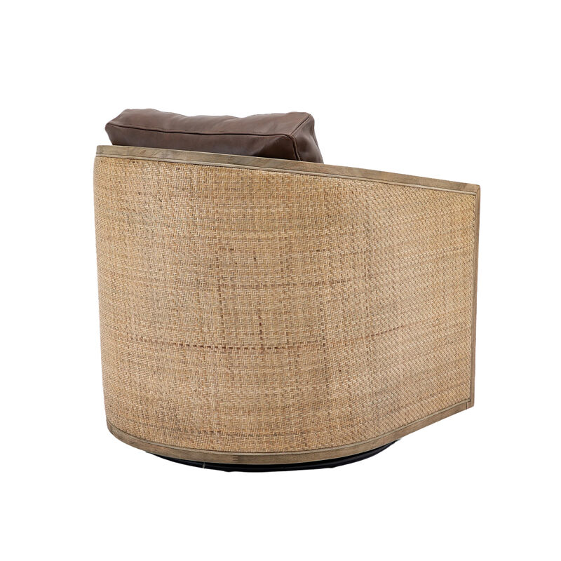 Swivel Barrel Chair, Comfy Round Accent Sofa Chair For Living Room, 360 Degree Swivel Barrel