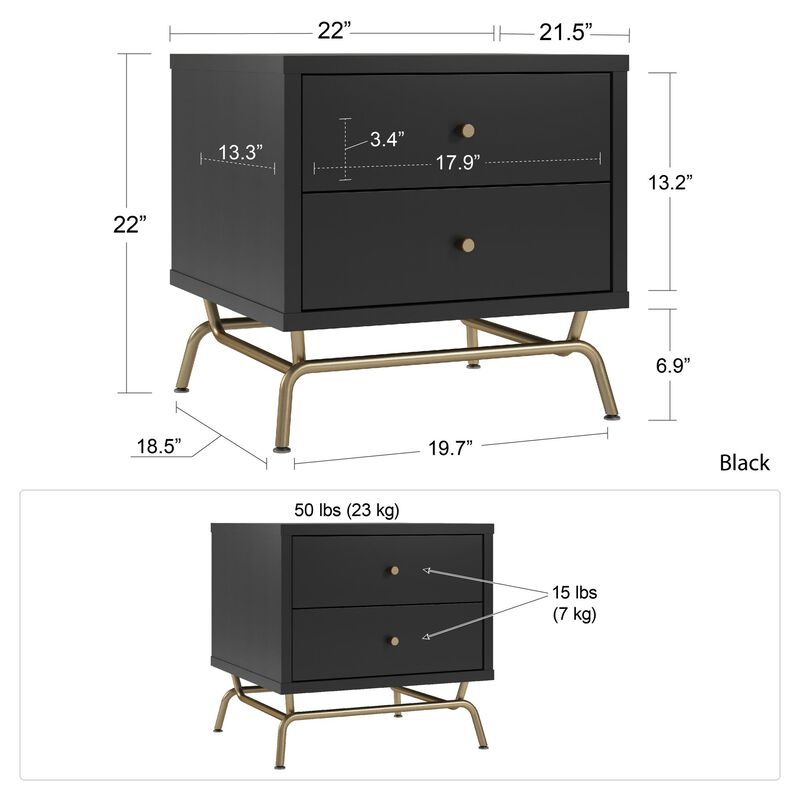 Nova End Table, Black
