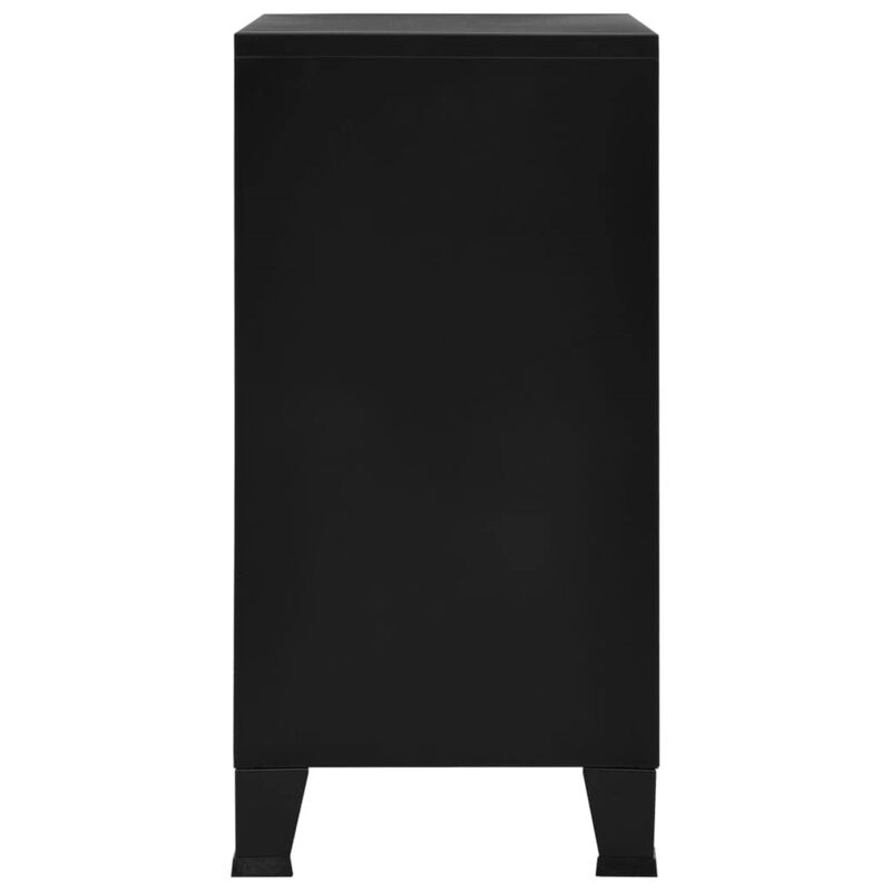 vidaXL Filing Cabinet with 4 Doors Industrial Black 29.5"x15.7"x31.5" Steel
