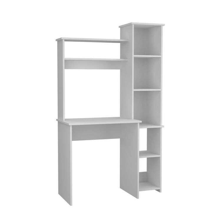Versalles Writintg Desk, Two Superior Shelves, Bookshelf -Smokey Oak